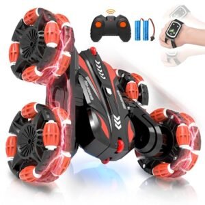 Eulogia RC Termination Stunt Car for Kids with 360° Flips Rotating and 40 Mins Playtime Durable Off Road Remote Control Toy Gift for Boys Girls Age 5 12 Red