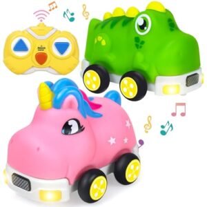 YongnKids Remote Control Car for Toddlers with Unicorn and Dinosaur Shells Perfect for RC Race Tracks in Texas