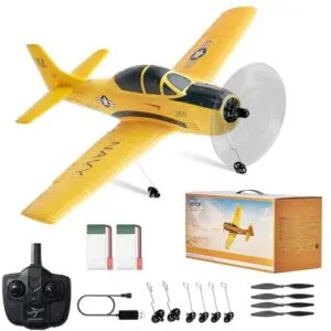 VEVOR RC Plane Trainer 2.4GHZ 4 Channel Ready to Fly T28 Aircraft with 6 Axis Gyro Stabilizer and 2 Batteries for Adults Kids Beginners