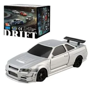 OBIOCKIDAY Driftworks RC Drift Car 1/43 Scale 2.4G Remote Control Racing Car 4WD Electric Model With Lights High Speed RTR Vehicle