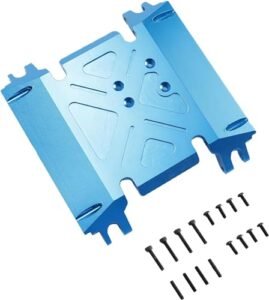 ZIJOT Wraith Transmission Skid Plate Center Gearbox Mount for Axial 90018 1/10 RC Crawler Car Aluminum Upgrade Parts Blue Perfect for RC Custom Bodies