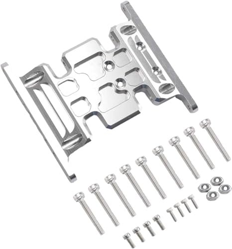 ZIJOT SCX10 Aluminum Center Skid Plate Transmission Mount Upgrade for 1/10 Axial RC Crawler Car Perfect for Dirt Oval RC Car Bodies