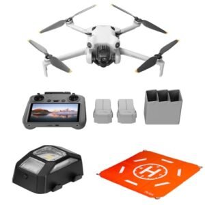 DJI Mini 4 Pro Drone Fly More Combo, Bundle with 20" Foldable Landing Pad Pro, Strobe Anti-Collision Light