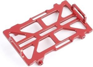 ZIJOT SCX24 Aluminum Battery Tray Holder for 1/24 Axial Gladiator AXI00005 RC Crawler Car Upgrades Parts Red Compatible with Bobcat RC