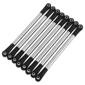 RZXYLRC 8pcs Metal Chassis RC Linkage Links Rod Set with Plastic Rod End for Bruder RC Bulldozer Upgrade Parts Accessories