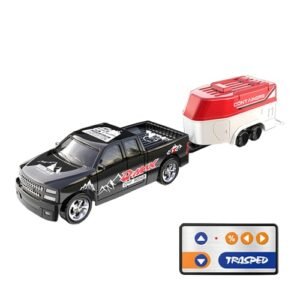 Park10 Toys Remote Control Small Car 1 18th Scale RC Body Off Road RC Car USB Rechargeable 2 4GHZ Three Speed Indoor Alloy Vehicle with Trailer