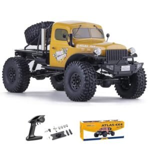 RocHobby Atlas 4x4 RC Truck 1 10 Scale Rock Crawler Off Road Remote Control Car with 35T 550 Motor and Four Link Suspension System Yellow