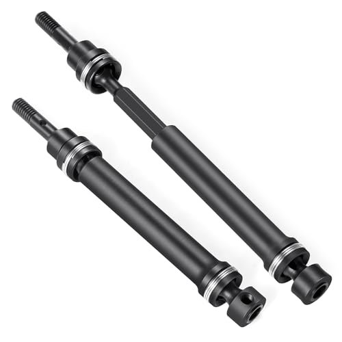 QUE T 2pcs Hard Steel Drive Shafts CVD Universal Front and Rear for 1/16 TRX E REVO Summit Mad Beast RC Parts Upgrade