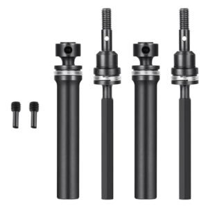 MORLORDY 2Pcs Steel Front Rear Driveshaft Upgrades Parts Compatible with 1/16 Mini E REVO E Revo VXL Summit RC Truck Accessories