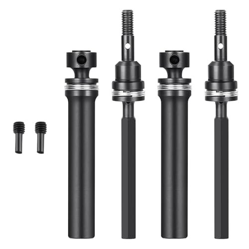 MORLORDY 2Pcs Steel Front Rear Driveshaft Upgrades Parts Compatible with 1/16 Mini E REVO E Revo VXL Summit RC Truck Accessories