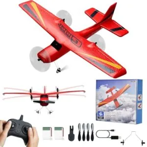 VEVOR RC Plane, 2.4GHZ 2CH RC Airplane with 6-Axis Gyro Stabilizer&2 Batteries, Ready to Fly Aircraft Plane Toy, RC Glider for Adults Kids Beginners Birthday/Xmas Child Gift