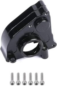 ZIJOT SCX24 Aluminum Transmission Case Cover Gearbox Housing for Axial 1 24 RC Crawler Car with Expanding Wheels Black
