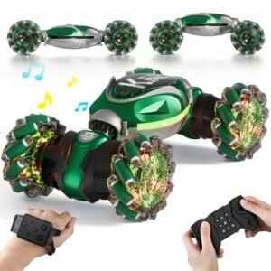 Resosese All Terrain Remote Control Drift Car for Kids with LED Lights and Rechargeable Battery