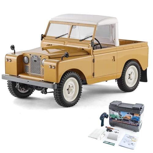 FMS 1/12 Land Rover Series II RC Car with RC Batteries in Series 2 Speed Transmission 4 Wheel Drive LED Lights