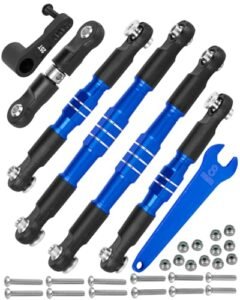 RcarmubWow RC 7075 Turnbuckles Links with 25T Servo Arm Upgrades Part for 1/7 Infraction 6S BLX Felony 6S BLX Limitless 1/8 Typhon 6S BLX Alloy Linkage Steering Tie Rod Servo Arm Navy Blue Fix RC Servo Buzzing Noise