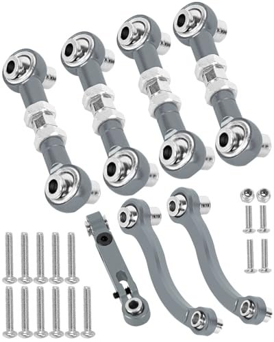 RcarmubWow Metal RC Bulldozer Alloy Aluminium Turnbuckles Camber Links Steering Linkage Set for 1 18 LaTrax Teton and Desert Prerunner