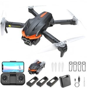 LTAXAF 4K Mini Drone with Camera Foldable Design One Key Start 360 Flip Optical Flow Positioning 3 Batteries Carrying Case Gift for Beginners Boys Girls