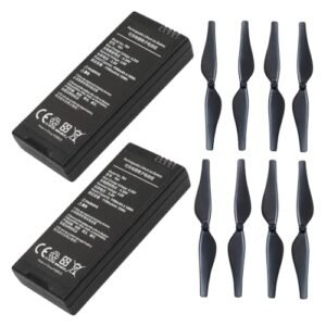 LYONGTECH 2 Pack 1100mAh Battery and Propellers Compatible with DJI Ryze Tello Tello EDU