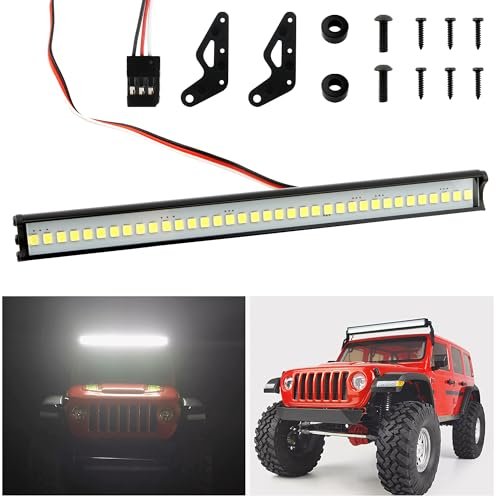 GDOOL RC Light Bar 36 LED 5.87 Inch Aluminum Headlight for Feiyue RC Truck Jeep Wrangler Rock Crawler Model Car Roof Light Kit