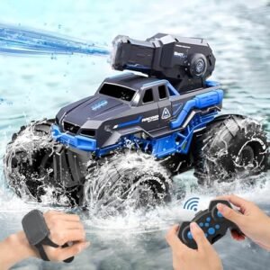 Monster Energy RC Boat Amphibious Remote Control Car with Water Squirt Gesture Sensor 4WD for Kids