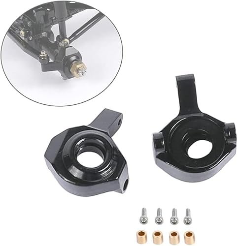 ZIJOT SCX24 Front Steering Knuckles Aluminum Upgrade Parts for 1/24 Electrix RC Crawler 2Pcs Black