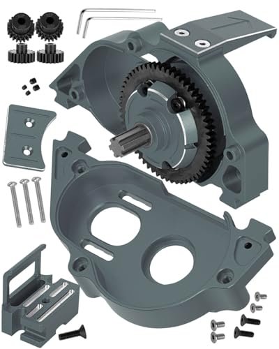 HopsupRC RC Aluminum Motor Mount Gear Cover with 57T Spur Gear for RC Flugzeug Verbrenner Motor Upgrades Compatible with 1/10 Kraton Outcast 4S V2 Senton Vorteks 223S V4 Typhon 223S V4