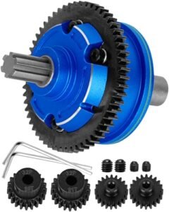 RcarmubWow RC Rockstar Wheels 57T Spur Gear Slipper Upgrades Part Compatible with 1 10 Kraton Outcast 4S V2 Senton Vorteks 223S V4 1 8 Mojave 4S BLX Typhon 223S V4 Metal 57T Main Gear with 20T 21T Pinions Navy Blue