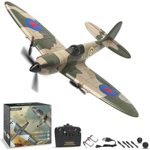 VOLANTEXRC 3 Channel RC Radio Remote Control Plane Spitfire with 6 Axis Gyro RTF for Beginners