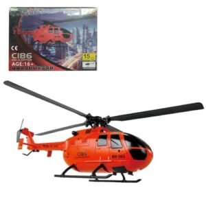 FunXylophy RC Helicopter for Adults 2.4G 4CH C186 BO105 Armed Helicopter Model One Button Takeoff Landing Aircraft Beginner RTF Orange Does RC Willey Do Military Discount