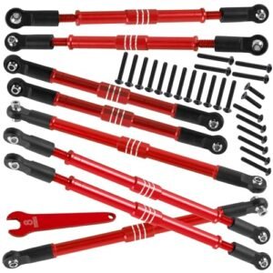 BRCatWPark Aluminum Turnbuckles Camber Links Upgrades 8Pcs RC Alloy Adjustable Turnbuckles Hop Up for 1 10 E Revo 2 0 Revo Summit Revo RC Parts