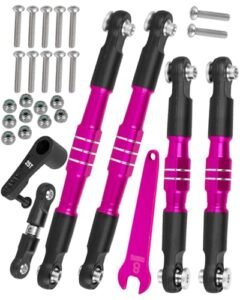 RCMYou 7075 Aluminum Turnbuckles Camber Links Upgrade for 1/7 RC Body Typhon Felony Infraction Limitless with 25T Servo Arm Pink