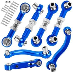 BRCatWPark Aluminum Turnbuckles Camber Links Toe Links with Rod Ends Steering Linkage Set for 1 18 LaTrax RC Truck Navy Blue
