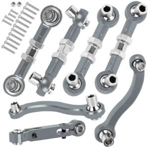 BRCatWPark Aluminum Turnbuckles Camber Links Toe Links with Rod Ends Steering Linkage Set for 1/18 Scale RC Bodies LaTrax Teton Upgrade Titanium