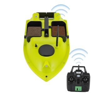 RC Fishing Boat 52W 5.91ft/s Bait Boat High Speed RC Fishing Bait Boat for Ocean Lake Fishing, 600M Range 99 Points, with 1*5200mAh Lithium Battery, 4.4lbs Load, Cruise Control (Green(no light strip))