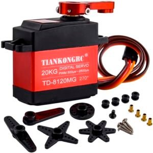 Wishiot 20kg Digital Servo Motor Waterproof High Torque Full Metal Gear RC Servo for Model Truck Peterbilt 359 RC DIY TD 8120 20KG 270°