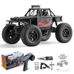 FMS FCX24 1/24 Scale 4 Wheel Steering RC Rock Crawler Lemur Off Road Buggy RTR Red