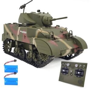 1/16 Scale RC War Airplanes US M5A1 Stuart Tank Model with Smoke Sound and 360 Degree Turret Rotation by BrandX