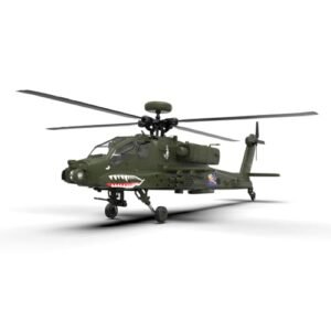 FunXylophy F11 AH64 Free 3D Printed RC Plane 2.4G 6CH Military Remote Control Helicopter Outdoor 1/32 Scale Dual Axis Co Drive Without Ailerons
