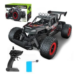 Sjpzwcrl Vintage RC Truck Rechargeable Remote Control Car Toy 30 Kmh High Speed Monster Truck 4WD All Terrain Off Road Electric Rock Crawler
