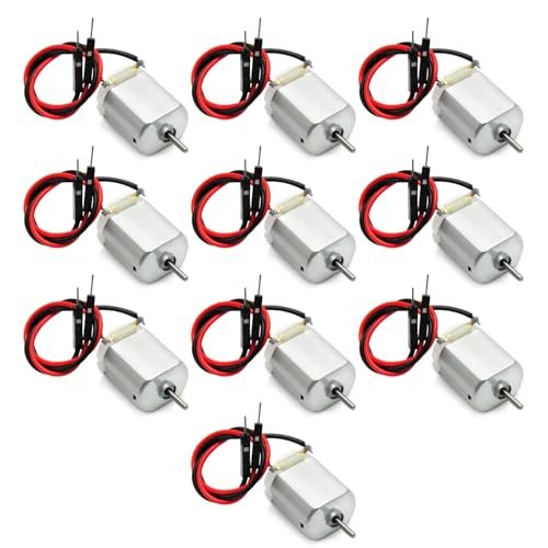 XYRSTOLR 10Pcs DC Motor 1 6V Electric Motor with Wire 130 Motor Miniature DC Motors for Sharkool RC Boat Troubleshooting Robotics Projects DIY Airplane Car