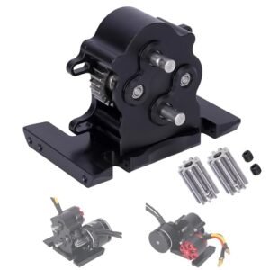 Axial 1/10 Aluminum Alloy Transmission Gearbox for Suspension Crawler RC LCG Cheater Rigs Capra SCX10 Pro Upgrades Black