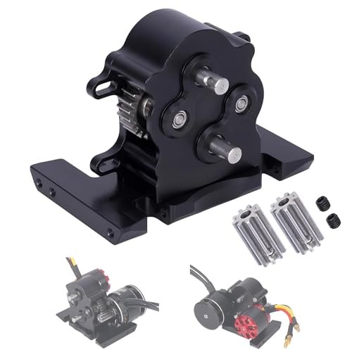 Axial 1/10 Aluminum Alloy Transmission Gearbox for Suspension Crawler RC LCG Cheater Rigs Capra SCX10 Pro Upgrades Black