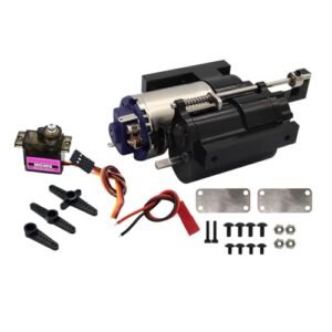 JWQFBC High Performance RC Car Gearbox Kit with Servo Motor Upgrade for the Biggest Gas RC Truck Models Black