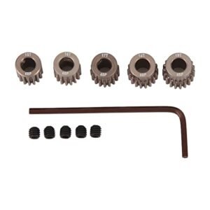 RC Willey Online Account Exclusive RC Pinion Gear 48P 5mm Hardened Metal Set 15T to 19T 7075 Aluminium Alloy for 1/10 Models