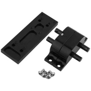 Pothyes Metal Alloy Transfer Case Gearbox Transmission with Mount Plate for Axial SCX10 D90 1/10 RC Crawler 1/14 Tamiya Tractor Truck Upgrade Parts Black