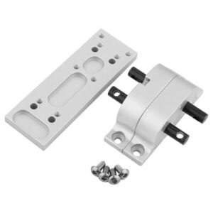 Pothyes Metal Alloy 1 1 Transfer Case Gearbox Transmission with Mount Plate for Tamiya RC Tractor Truck Axial SCX10 D90 1/10 RC Crawler Upgrade Parts Silver