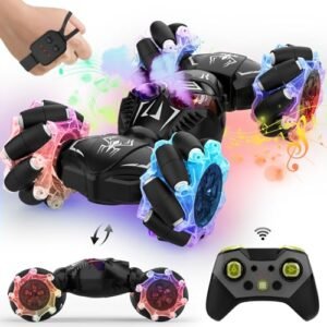 SAUFTTI Gesture RC Cars Hand Controlled Stunt Car Toys for Boys Girls 6 12 Years 2.4GHz Gesture Sensor Remote Control 4WD Double Sided RC Twist Car with Light Music Crazy RC Car Crashes