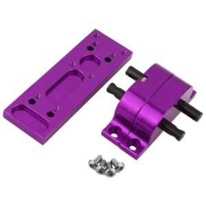 Pothyes Metal Alloy 1 1 Transfer Case Gearbox Transmission with Mount Plate for Axial SCX10 D90 1/10 RC Crawler 1/14 Tamiya Tractor Truck Upgrade Parts Purple