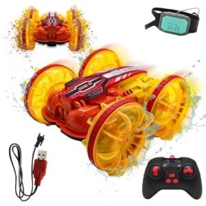 Xmasmate Amphibious RC Car for Kids 2.4 GHz Remote Control Boat Toys for Boys Waterproof RC Monster Truck Beach Toys Car Outdoor Pool Water Toy Gifts for Kids 8 12