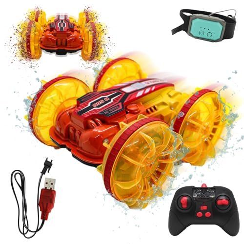Xmasmate Amphibious RC Car for Kids 2.4 GHz Remote Control Boat Toys for Boys Waterproof RC Monster Truck Beach Toys Car Outdoor Pool Water Toy Gifts for Kids 8 12